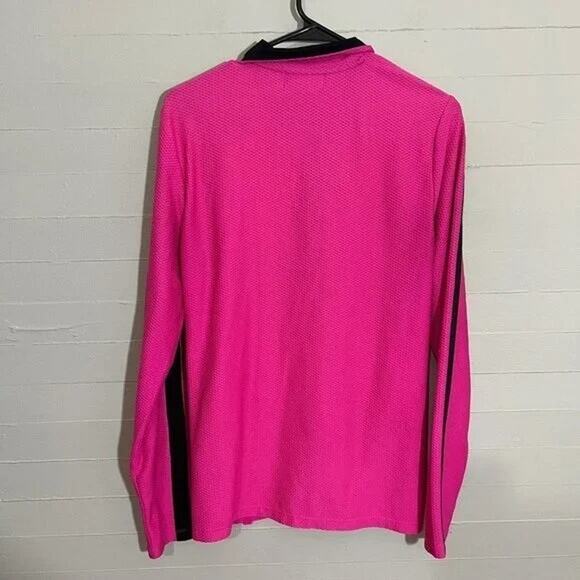 Lauren Ralph Lauren Active Pink Textured Quarter Zip Pullover SZ L - Picture 2 of 6